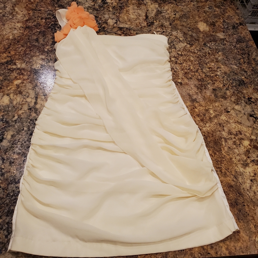NWOT white one shoulder Ball Gown